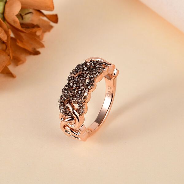 GP Amore Kollektion -Natürlicher Champagner Diamant und Kanchanaburi blauer Saphir-Ring - 0,51 ct. image number 2