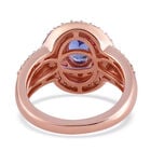 Tansanit und rosa Saphir-Ring, 925 Silber Roségold Vermeil  ca. 2,01 ct image number 5