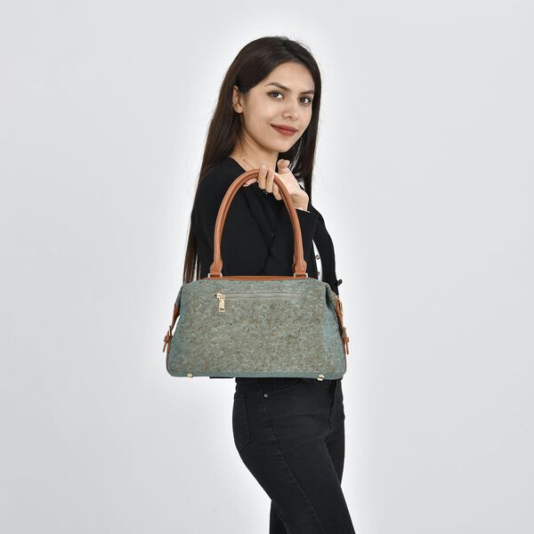 Handtasche aus Naturkork mit RFID-Schutz, Gr&uuml;n image number 2