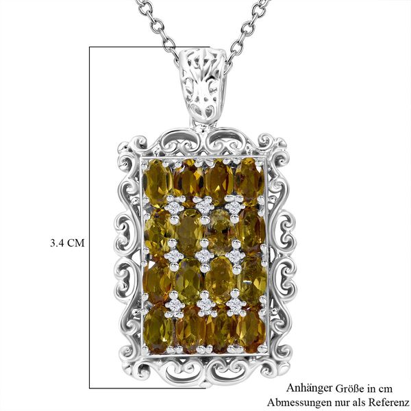 Gelber Turmalin und Zirkon-Anhänger mit 50cm Kette - 3,90 ct. image number 5