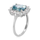 AAA Ratanakiri Blauer Zirkon und Zirkon Halo Ring 375 Weißgold image number 4