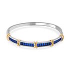 Blauer Zirkonia Armreif ca. 19 cm, bicolor