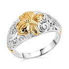Royal Bali - 925 Silber Zweifarbige Beschichtung Schmetterling Ring (Größe 17.00) ca. 6,22g