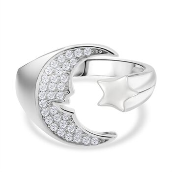 LUSTRO STELLA - Wei&szlig;er Zirkonia Ring 925 Silber rhodiniert (Gr&ouml;&szlig;e 20.00)