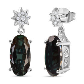 Alexandrit Triplett Quarz und Zirkon Ohrringe - 5 ct.