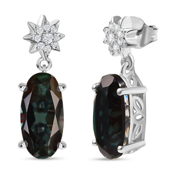 Alexandrit Triplett Quarz und Zirkon Ohrringe - 5 ct. image number 0