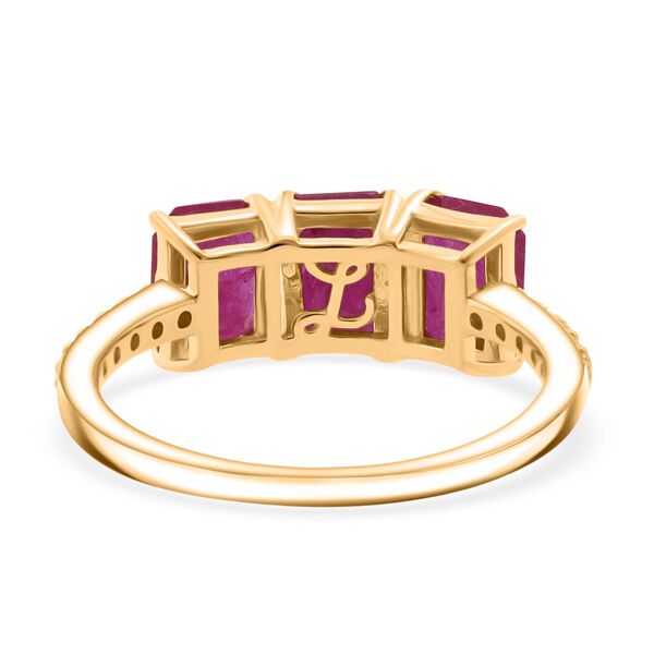 AAA Burma Rubin und Diamant Ring in 375 Gold - 3,44 ct. image number 5