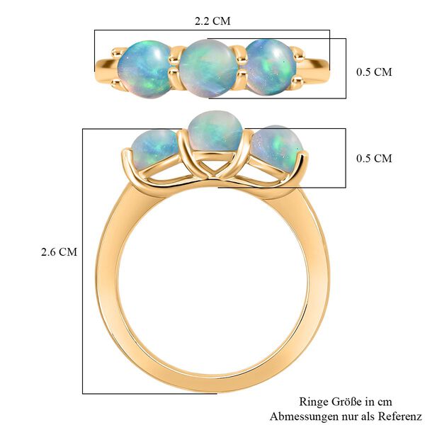 D'Joy AA natürlicher, äthiopischer Welo Opal Ring, 925 Silber vergoldet - 1,19 ct. image number 6