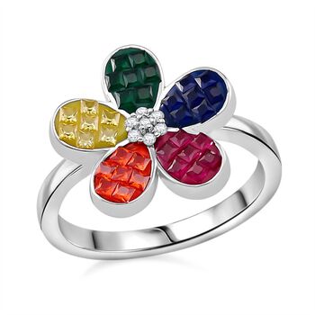 JCK Vegas Designer Schmuck Roter Zirkonia, Orange Zirkonia Ring 925 Silber rhodiniert (Gr&ouml;&szlig;e 16.00)