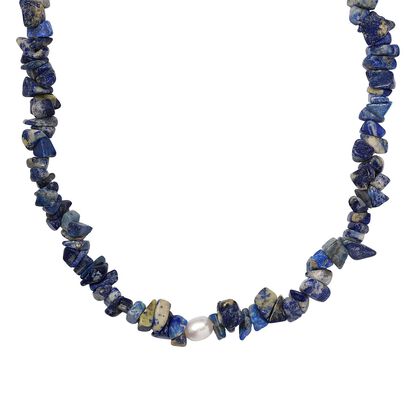 Sodalith, S&uuml;&szlig;wasser Perle Kette 70 cm