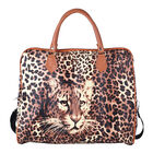 Reisetasche mit Leopardenmuster, Größe 43x20x38 cm, Braun