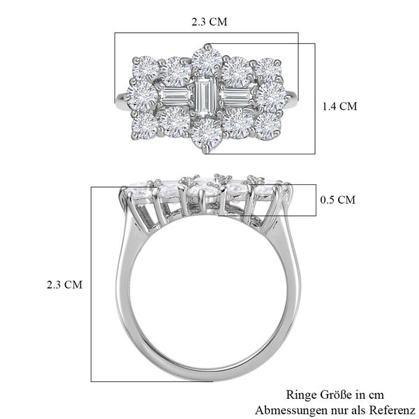 Moissanit Ring, 925 Silber platiniert, ca. 2.16 ct image number 7