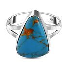 Blauer Mojave Türkis-Ring, 925 Silber (Größe 16.00) ca. 4.95 ct