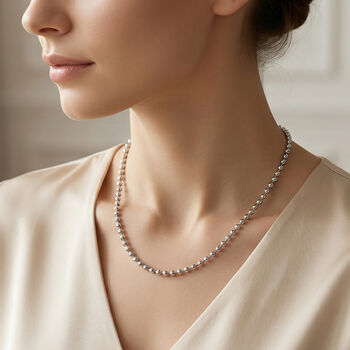 Designer-inspiriert Kugel Halskette ca. 50 cm, 316L Edelstahl ca. 8,00g, Silberfarben