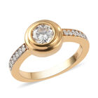 88 Facetten Moissanit Ring 925 Silber vergoldet  ca. 0,85 ct image number 3