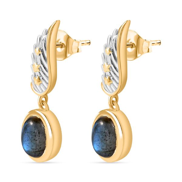 GP Celestial Dream Kollektion- AAA Labradorit und Kanchanaburi blaue Saphir-Ohrringe - 4,61 ct. image number 4