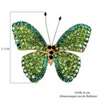 Grüne Kristall Schmetterlings-Brosche, goldfarben image number 4