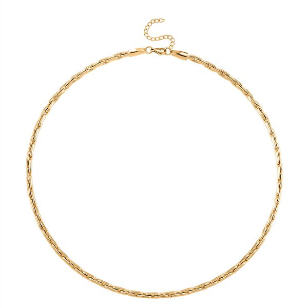 2er-Set Halsketten, Edelstahl, Goldfarben, Gliederkette und Schlangenketten-Optik, ca. 50 + 5 cm image number 4