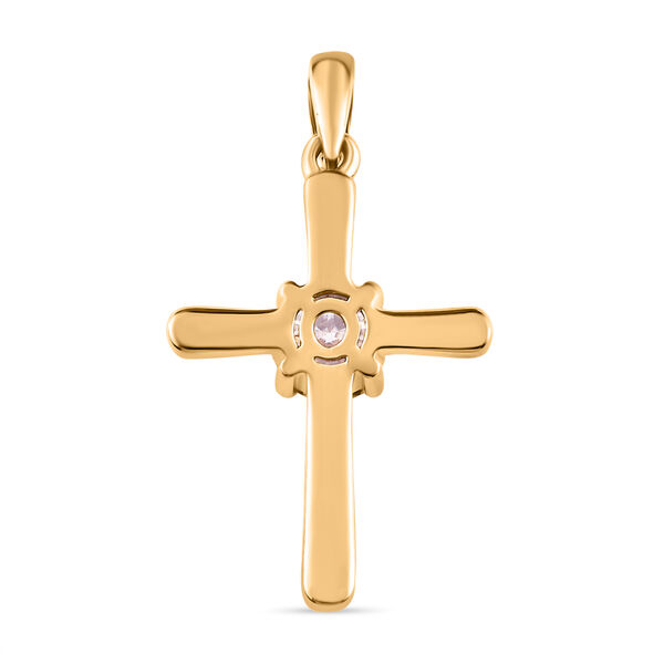 Moissanit Kreuz Anh&auml;nger, 925 Silber vergoldet - 0,76 ct. image number 5