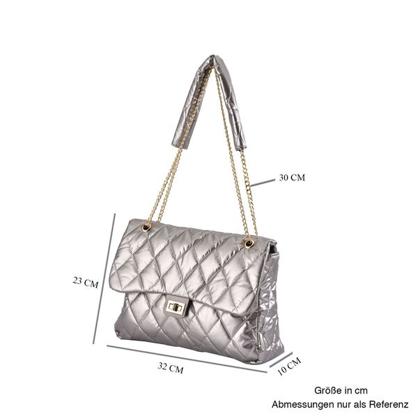 Stilvolle, gesteppte Crossbody-Tasche mit RFID Schutz, 32x23x10cm, beige image number 6