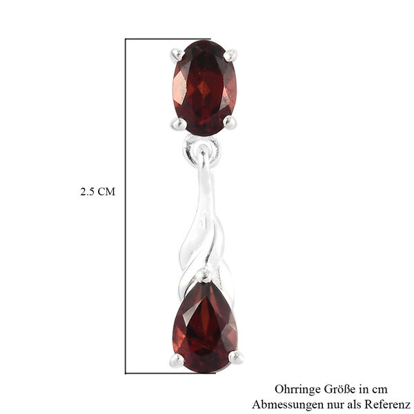 Rote Granat-Ohrh&auml;nger in Silber, 2,23 ct. image number 5