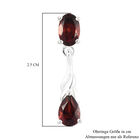 Rote Granat-Ohrhänger in Silber, 2,23 ct. image number 4