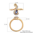 Tansanit und Zirkon Ring 925 Silber vergoldet  ca. 0,65 ct image number 6
