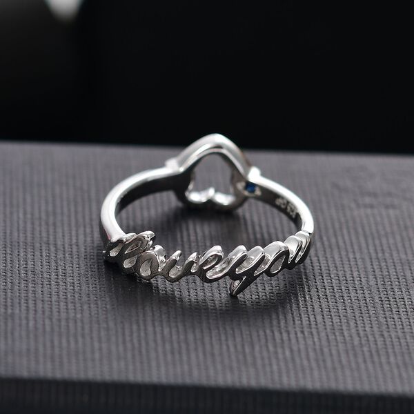 GP Amore Kollektion - Kanchanaburi blauer Saphir und weißer Champagner Diamant Ring image number 3
