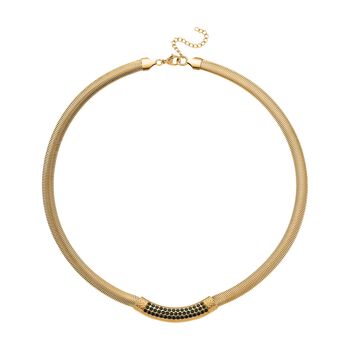 Gr&uuml;ne Kristall 50+5cm Halskette in Goldton