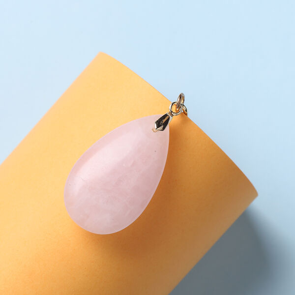 Rosenquarz Halskette 50 cm Messing ca. 42.00 ct image number 2