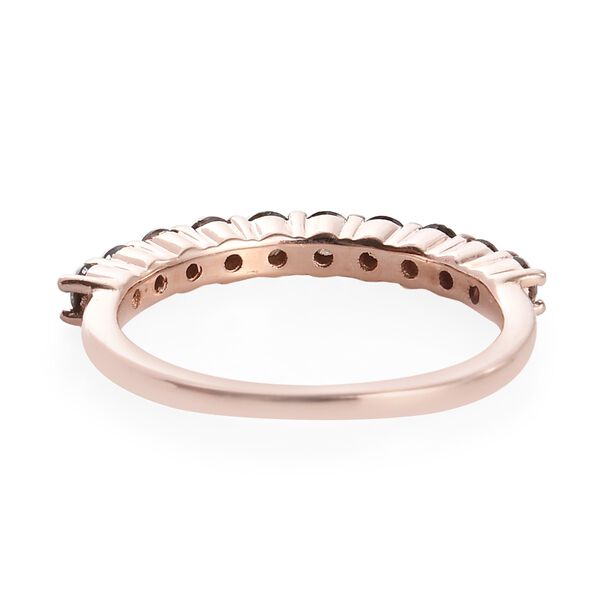 Champagner Diamant Half Eternity Ring 925 Silber Rose Gold Vermeil image number 6