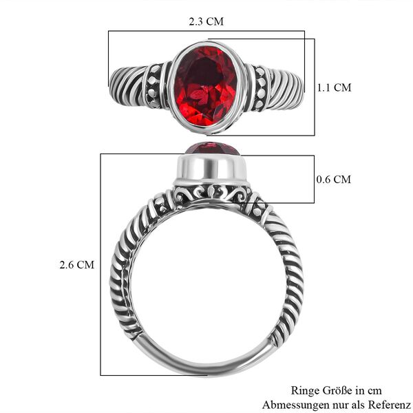 Royal Bali Kollektion -Leuchtend roter Triplett-Quarz-Ring - 2,15 ct. image number 5