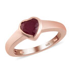 Afrikanischer Rubin Herz-Ring, (Fissure gefüllt), 925 Silber rosévergoldet image number 3