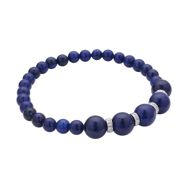 Lapislazuli Armband, ca. 19 cm, Edelstahl ca. 72.20 ct image number 4