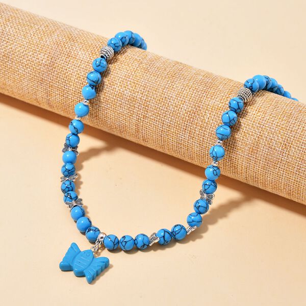 Blaue Howlit-Halskette, 45 cm - 235 ct. image number 2