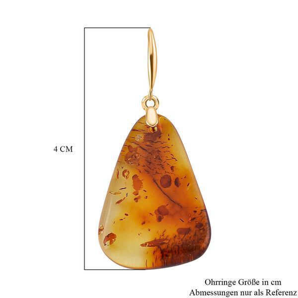 D'Joy Nat&uuml;rlicher Baltischer Bernstein Ohrringe 925 Silber vergoldet image number 5