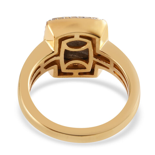 Meteorit und Zirkon Ring 925 Silber vergoldet  ca. 4,81 ct image number 6