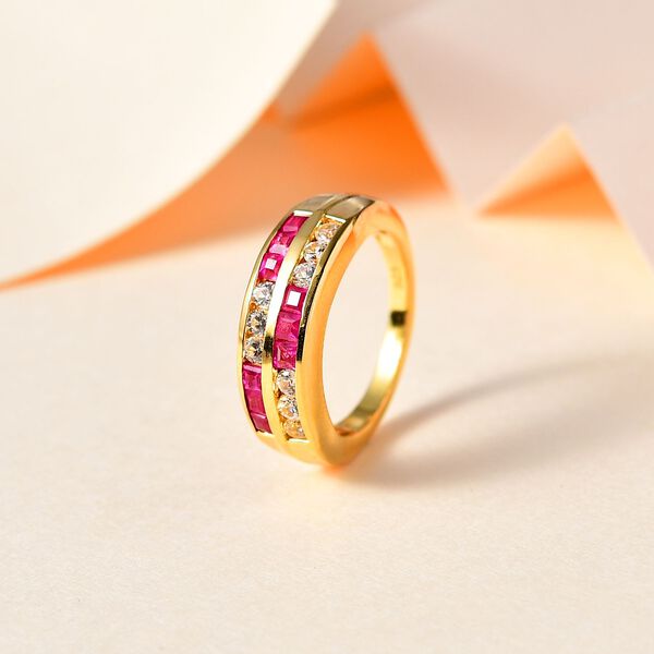 Afrikanischer Rubin  und Zirkon-Ring - 1,49 ct. image number 2