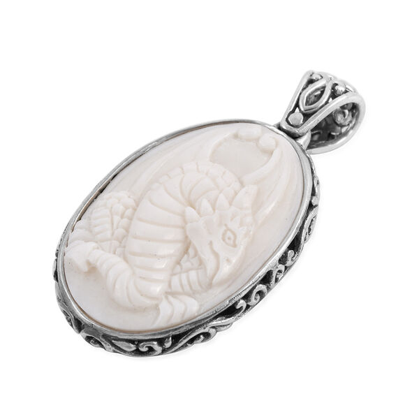 Royal Bali Kollektion - Oxbone Drachen-Anh&auml;nger, reversibel, 925 Silber ca. 9,38g image number 4
