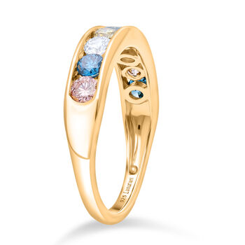 LUXURIANT DIAMOND - SI, Lab Grown Gr&uuml;ner Diamant Ring 925 Silber Rhodiniert und 750 Gelbgold Vermeil (Gr&ouml;&szlig;e 18.00) ca. 1,50 ct