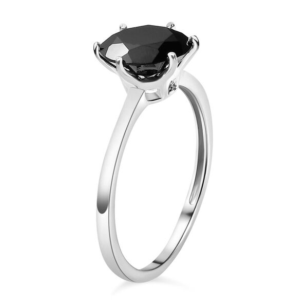 Schwarzer Spinell Ring, 925 Silber,  (Gr&ouml;&szlig;e 19.00) ca. 3.31 ct image number 5