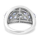 AA Tansanit und weißer Zirkon-Ring, 925 Silber platiniert  ca. 4,34 ct image number 5