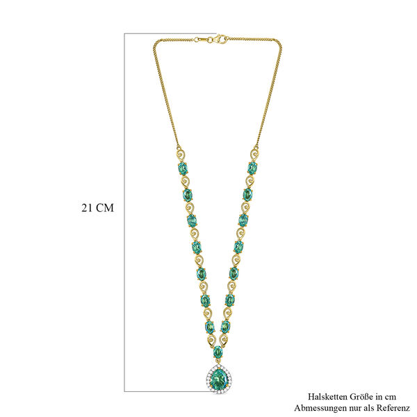 Pfau Triplett Quarz-Halskette, ca. 45 cm, 925 Silber vergoldet ca. 19,18 ct image number 5