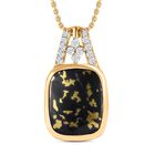 Goldenite, Weißer Zirkon Schmuckset 925 Silber Gelbgold Vermeil ca. 8,16 ct.