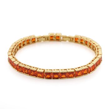Orangefarbenes Zirkonia-Armband, 18+2,5cm
