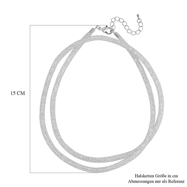 Weißer Kristall Halskette ca. 75 cm Reines Messing image number 4