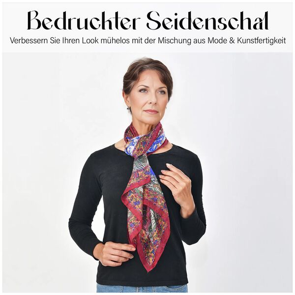 Schal aus Seide, dunkelrot image number 3