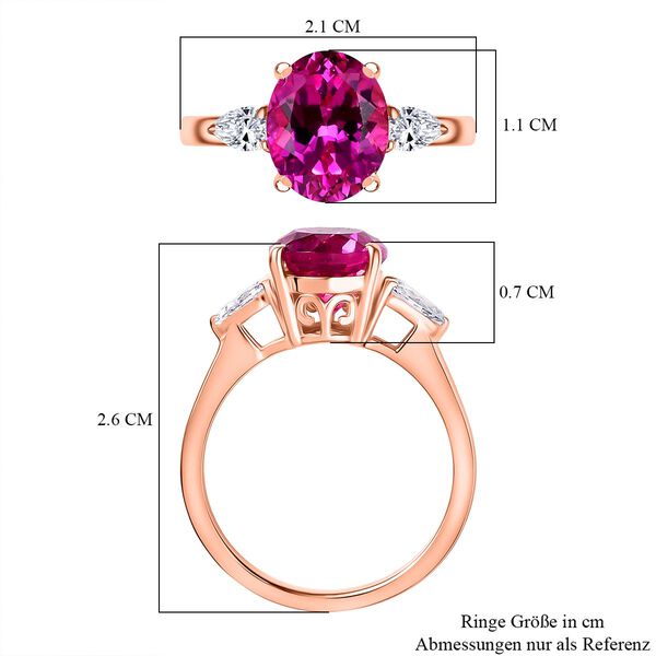 LUXURIANT AAA Labor Rosa Saphir und Labor Diamant Ring - 4,26 ct. image number 7