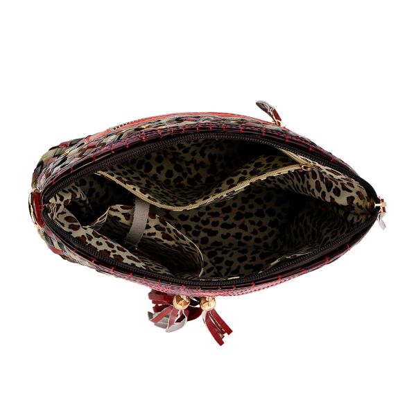 CHAOS BY ELSIE Leder Crossbody Tasche mit RFID Schutz und Rei&szlig;verschlussf&auml;chern 25.5 x 10 x 22 cm Multicolor Rautenmuster image number 5