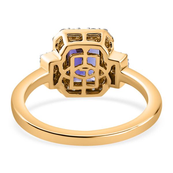 AA Tansanit and Diamant Ring in 585 Gelbgold - 2,07 ct. image number 6